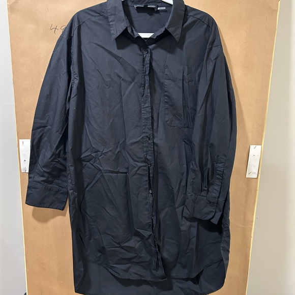English Factory Classic Collar Black Shirt Dress - Picture 3 of 5